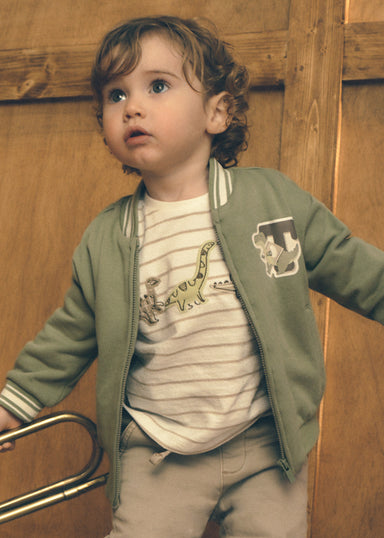 Topo Dinosaur Embroidered Stripe Shirt 2005