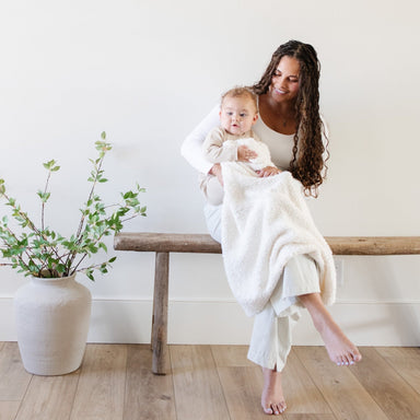 Ivory Bamboni Receiving Blanket