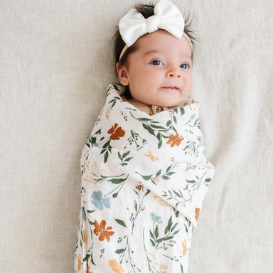 Bamboo Rayon Muslin Swaddles, Fleurs — gallery photo 2