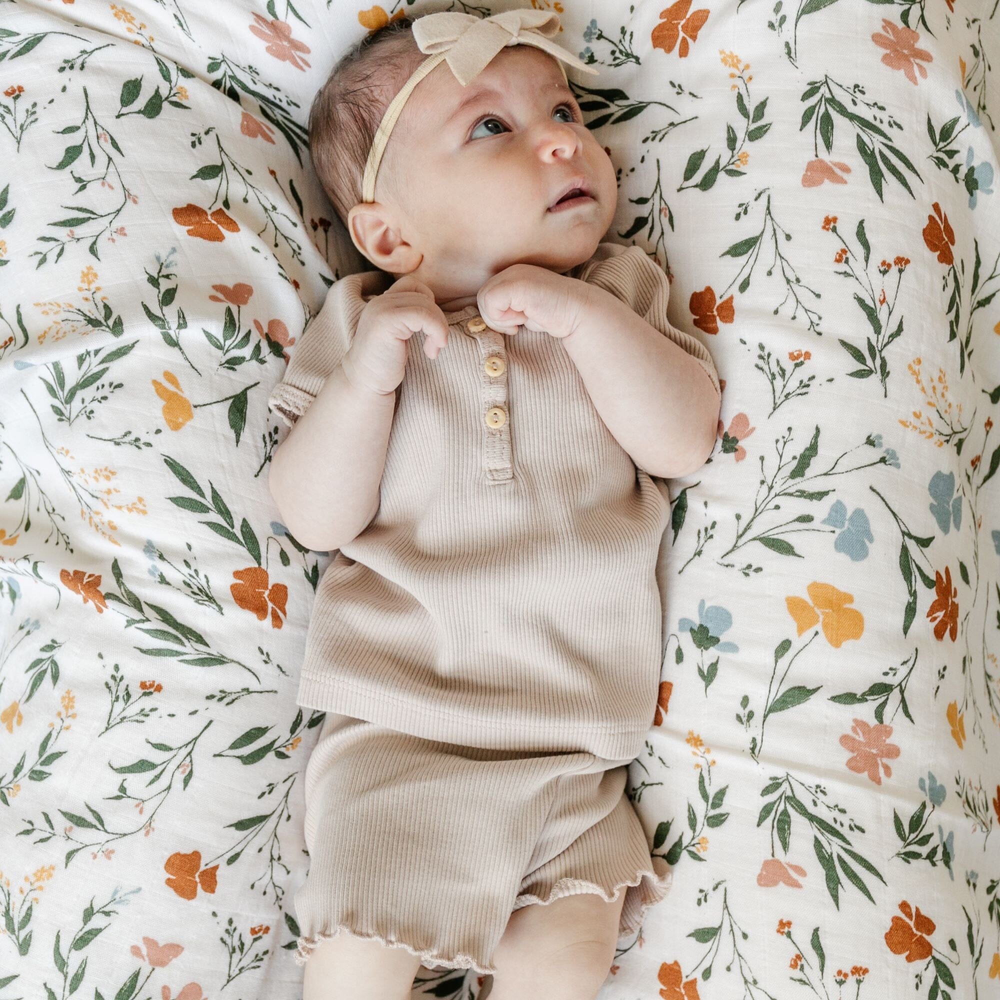Bamboo Rayon Muslin Swaddles, Fleurs — gallery photo 3