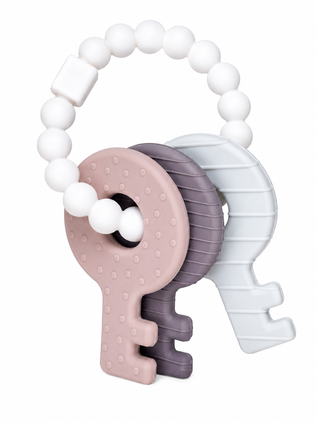 Key Rattle Teether: Misty Rose