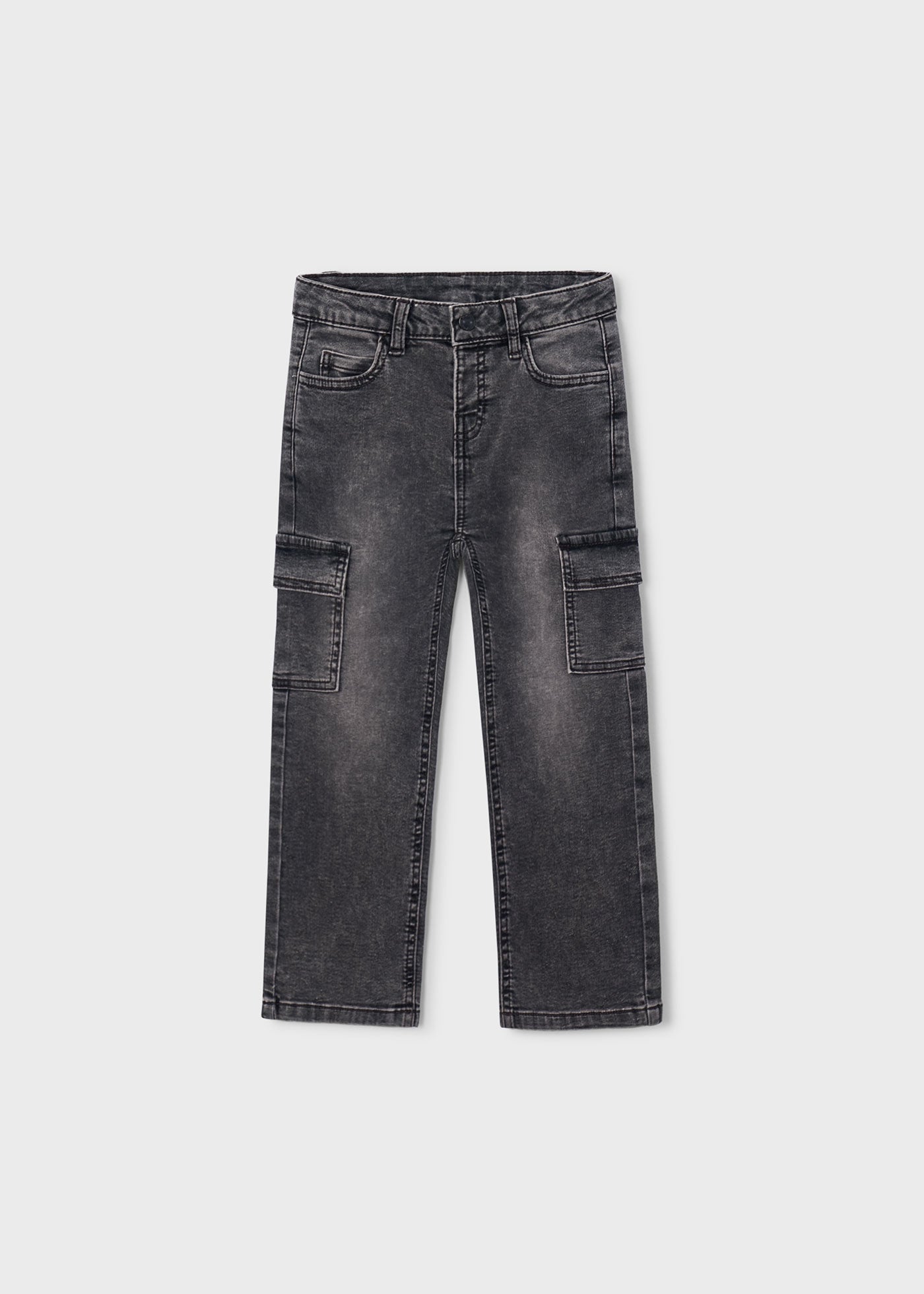 Gris Oscur Soft Denim Cargo Pants 4510