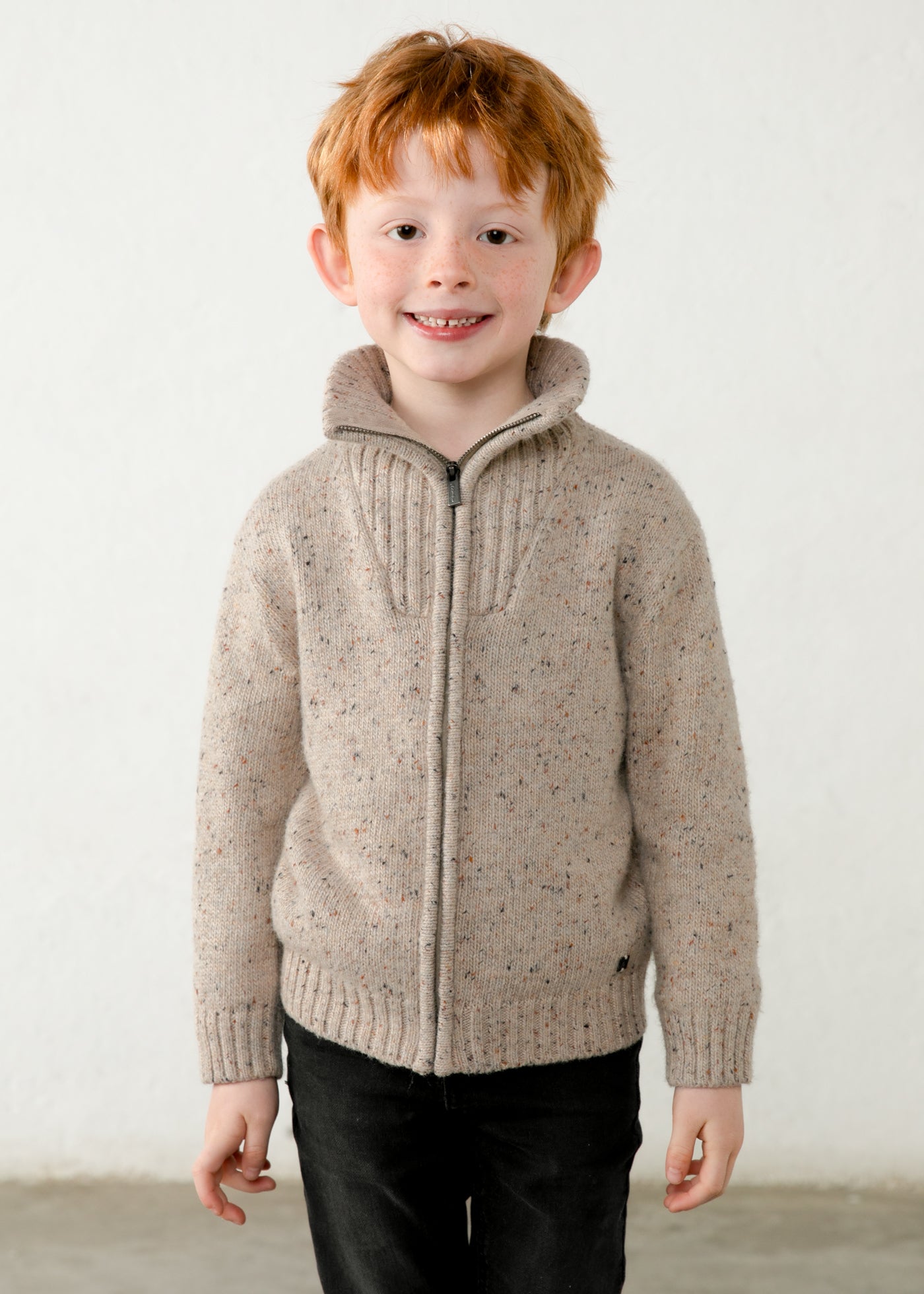 Topo Tweed Zip Up Sweater 4301