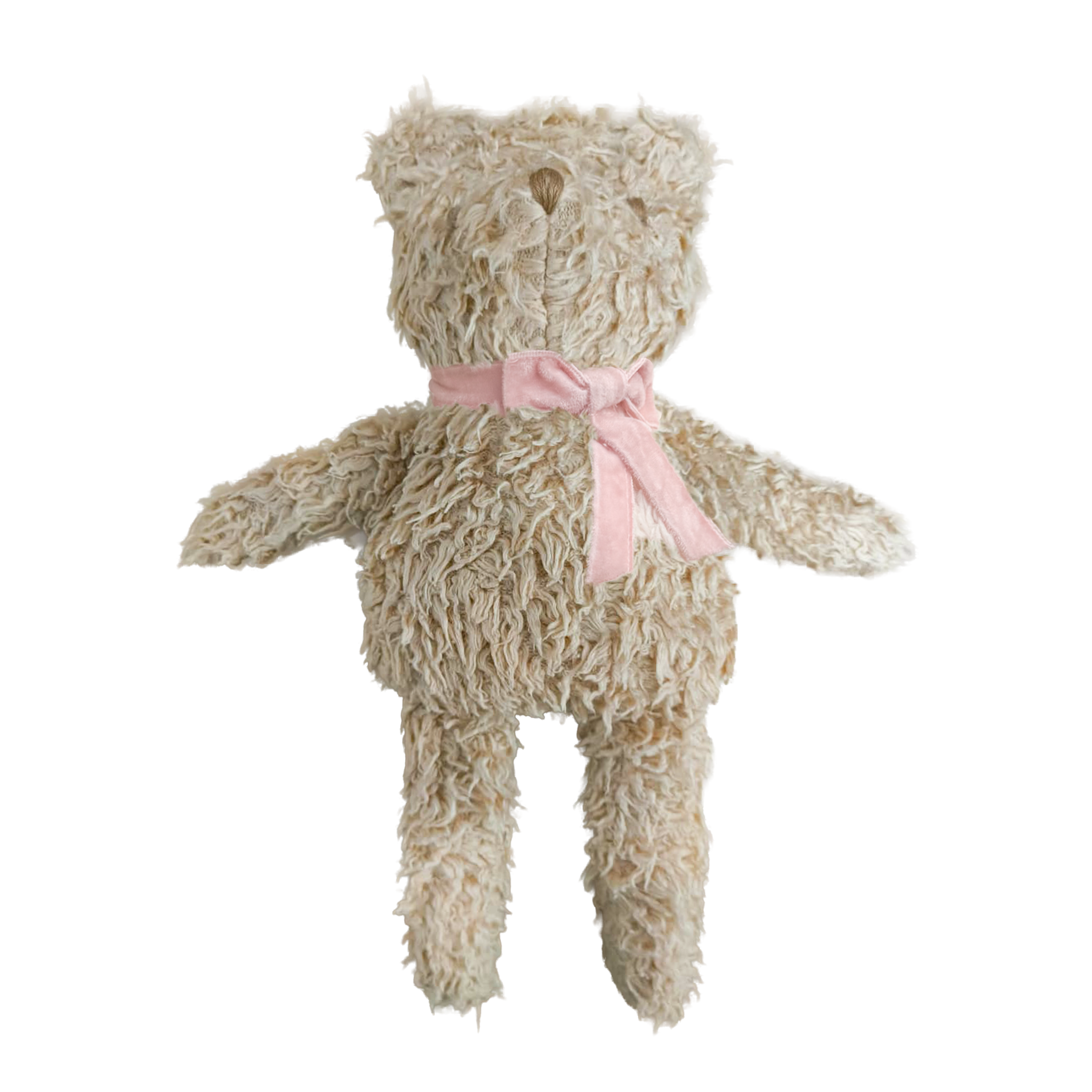 Plush Bear Toy Pink Velvet Bow Baby Shower Kid Holiday Gift: Pink