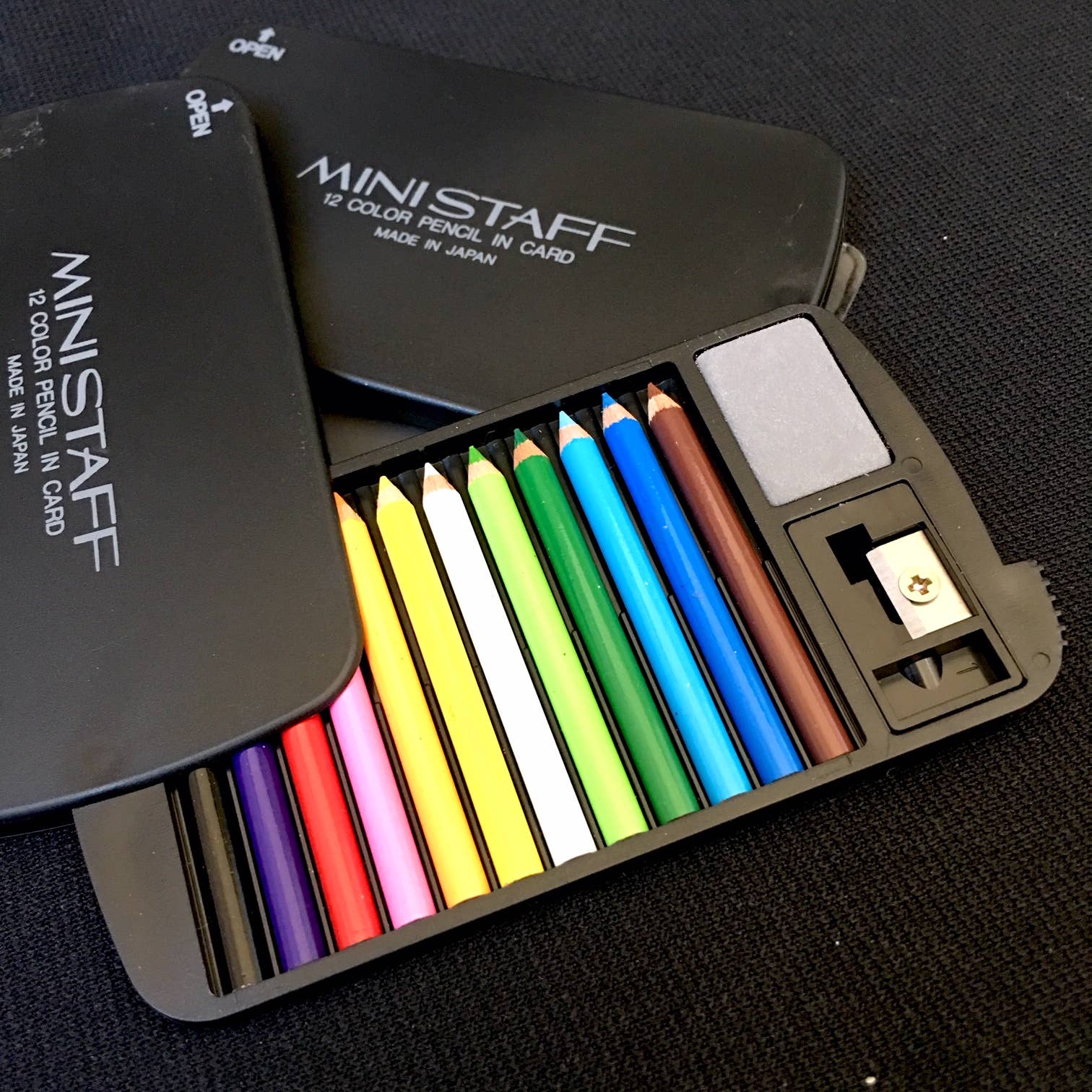 22132 12 Mini Pencils in Black  Card Case-1