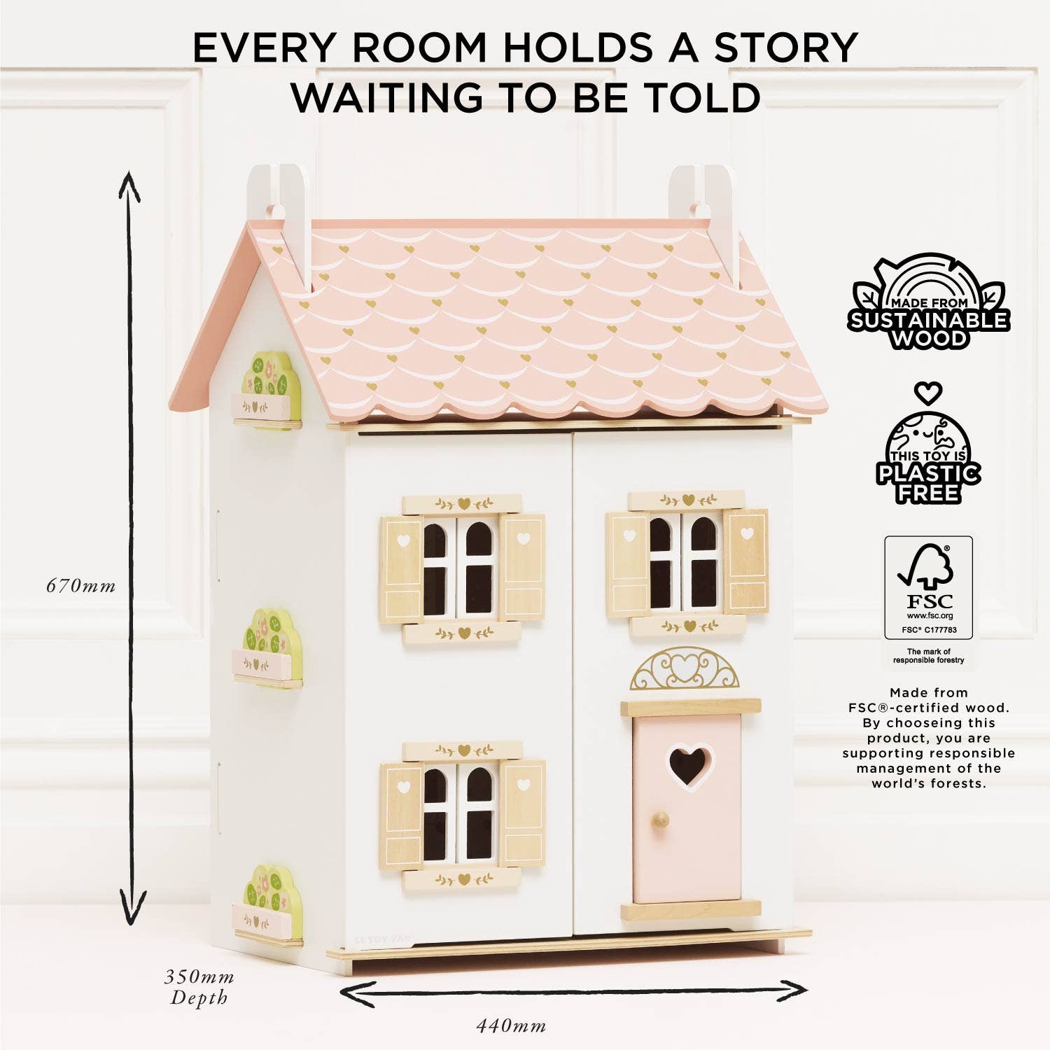 Roseheart Wooden Dolls House