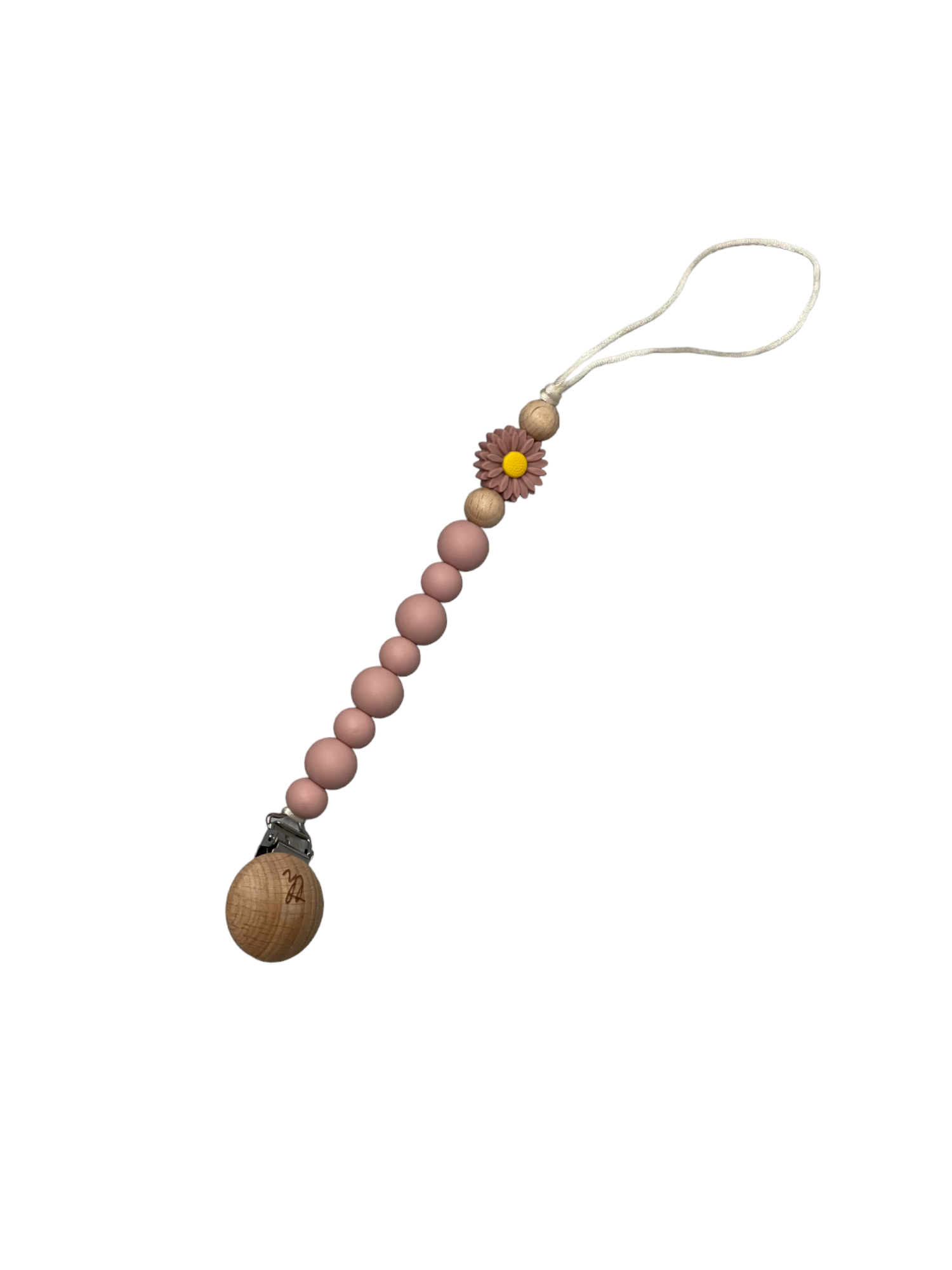 Daisy - Grande Pacifier/ Toy Clip: Pastel Parchment
