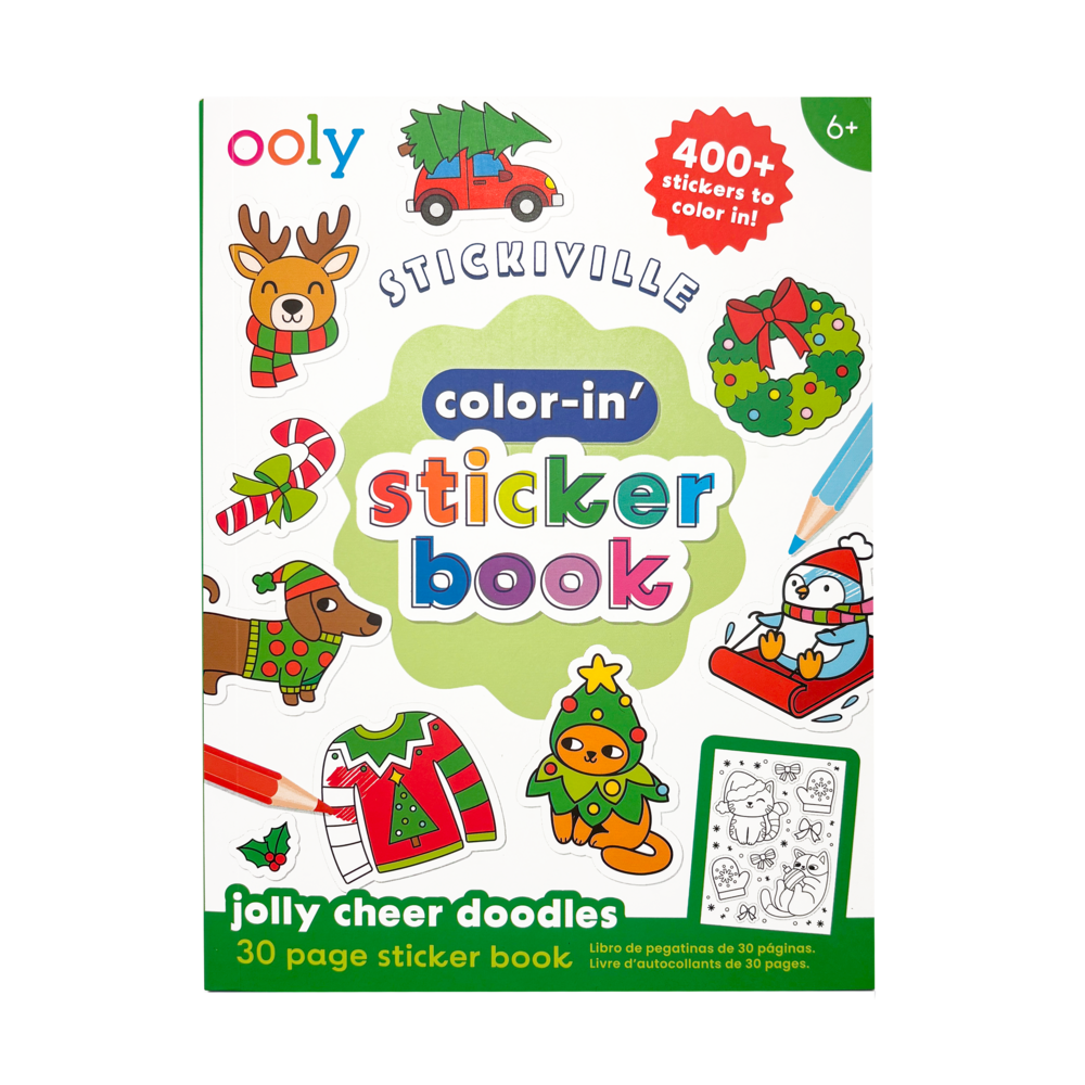 Stickiville Color-in' Sticker Book - Jolly Cheer Doodles