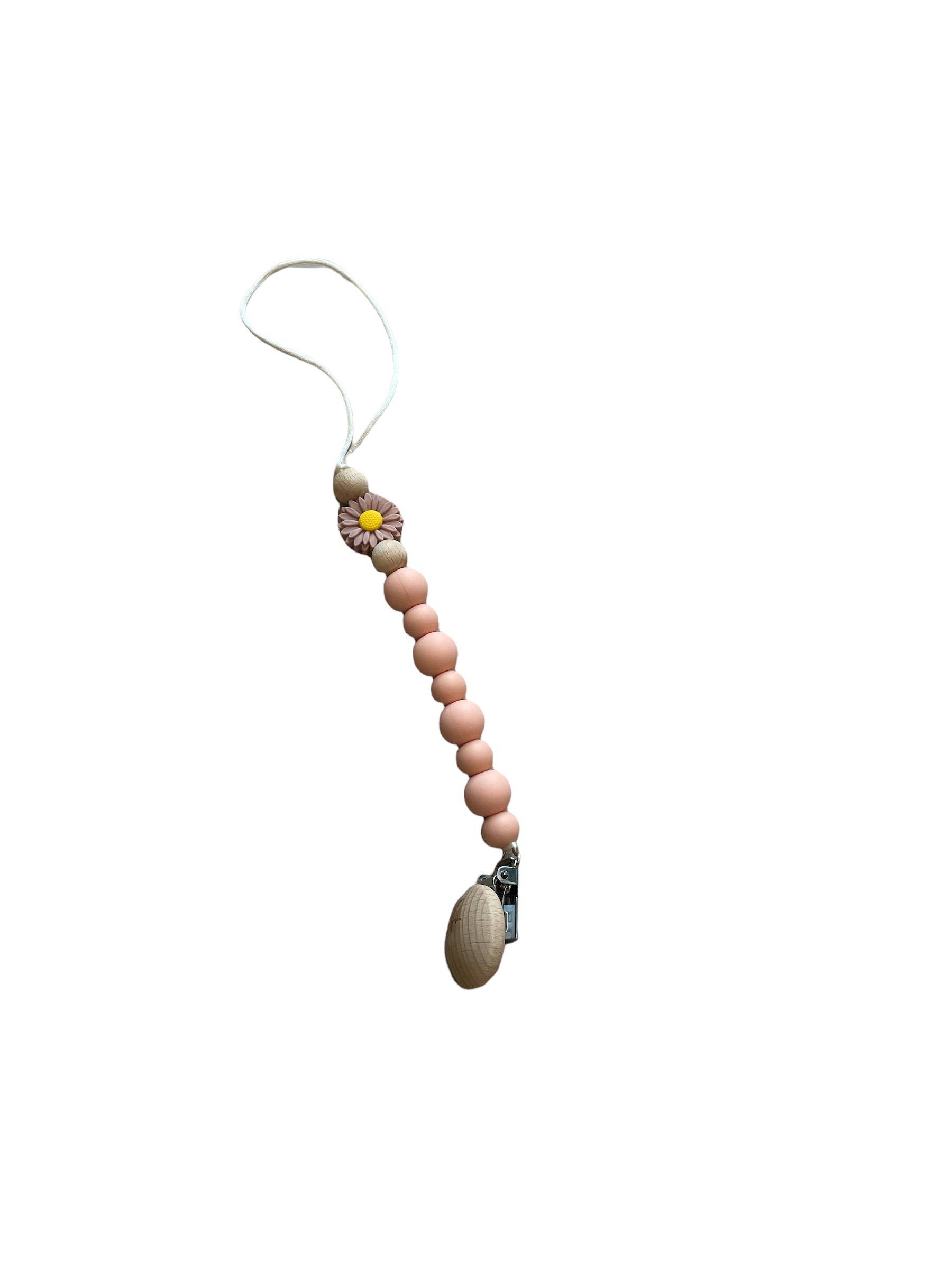 LIMITED EDITION Daisy Grande Pacifier Clip: Blush