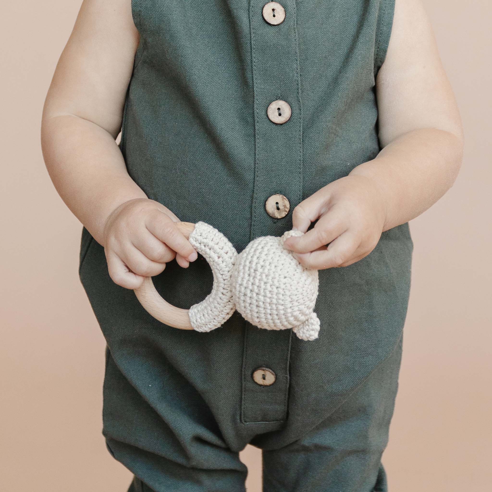 Teether Bear Cotton Rattle Baby Newborn Gift Toy