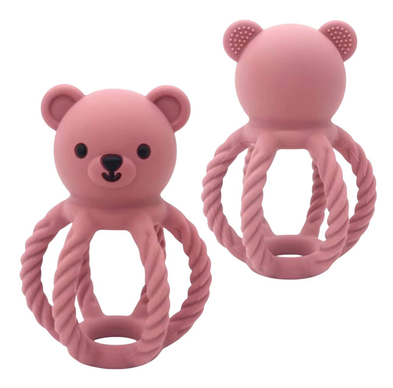BPA All Silicone Teddy Rattle: Chocolate