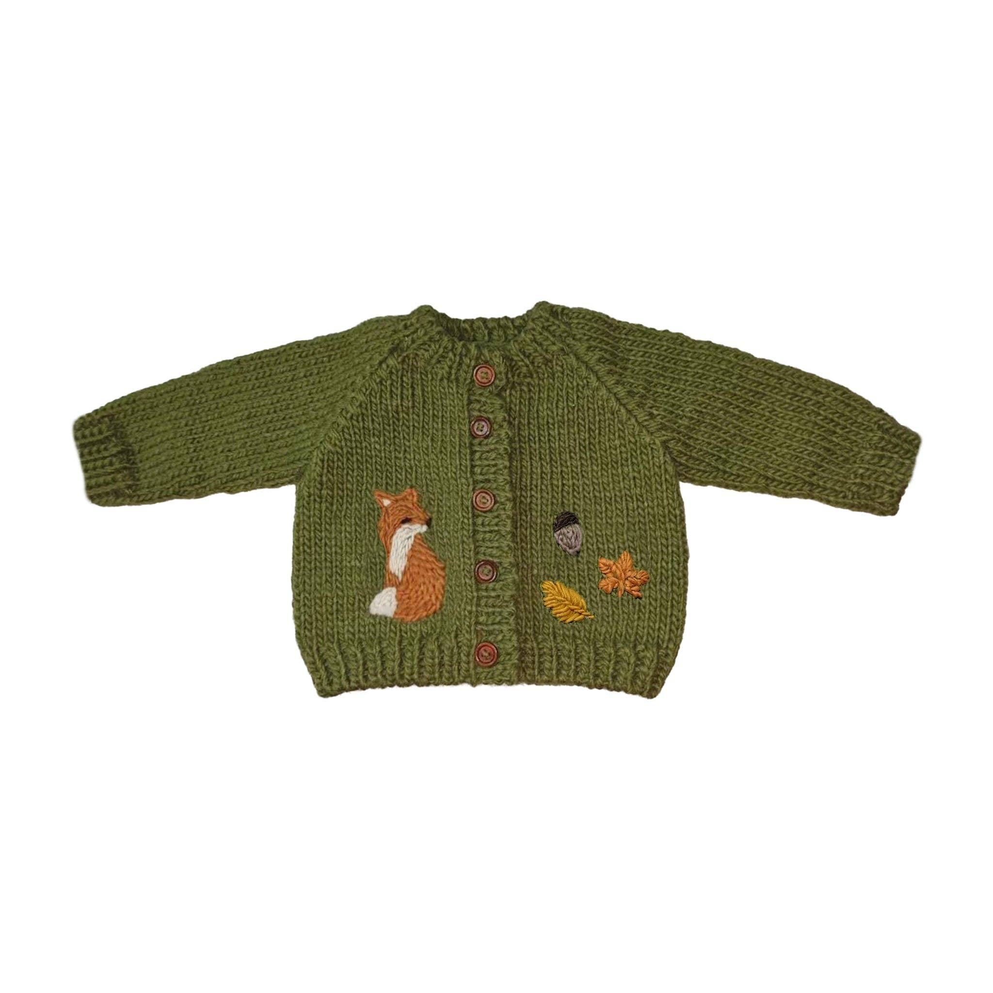 Fox Cardigan Woodland Baby Apparel Fall Winter Acorn Leaf: Woodland / 12-24m