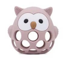 Silicone 3D Owl Teether Silicone: Fawn