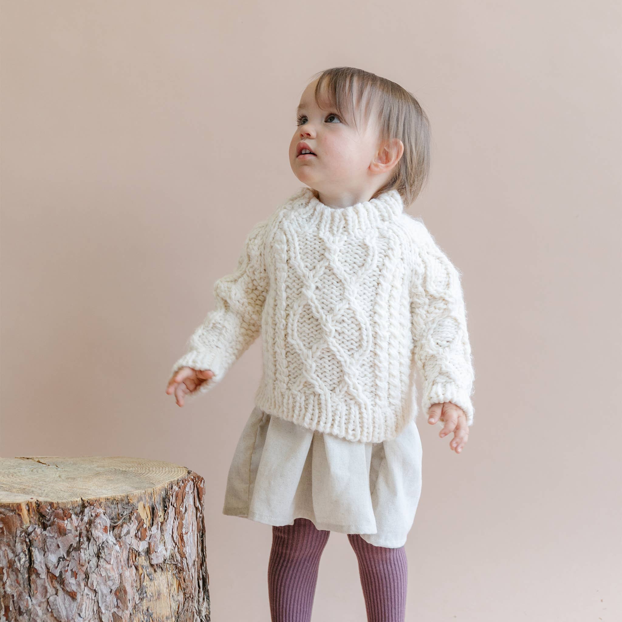 Fisherman Sweater, Cream Baby Kids Clothing Winter Apparel: XS; 6-12mths