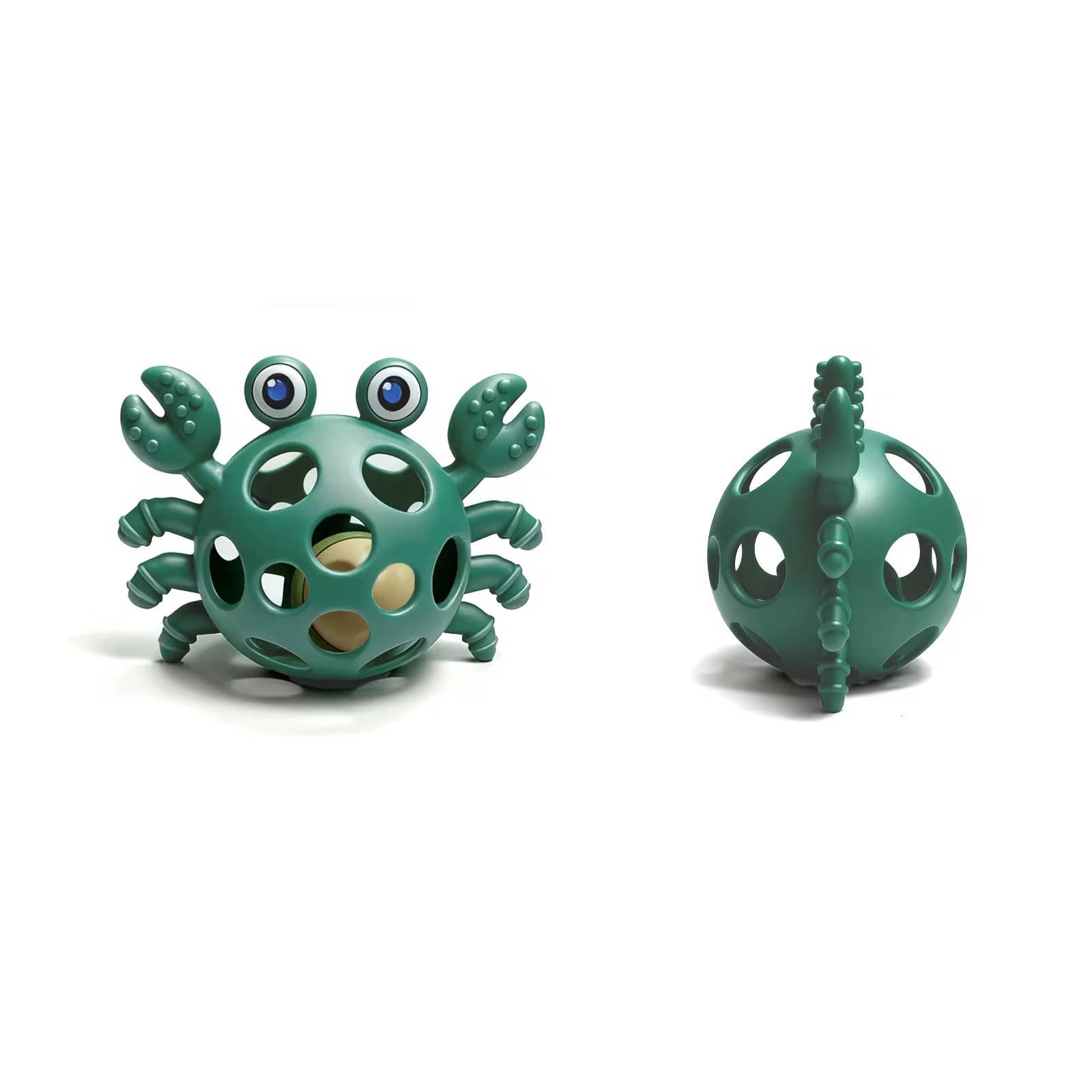 Silicone 3D Funny Crab Teether: Teal