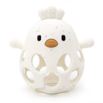 Silicone 3D Chicken Teether: Misty Rose