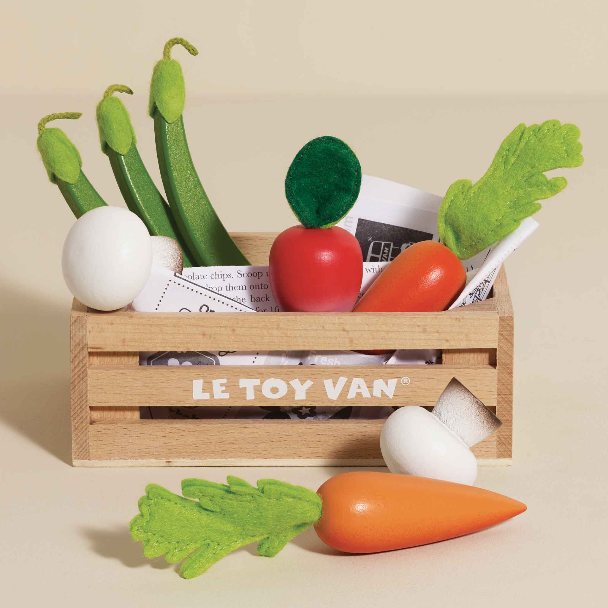 Harvest Vegetables Wooden Market Crate