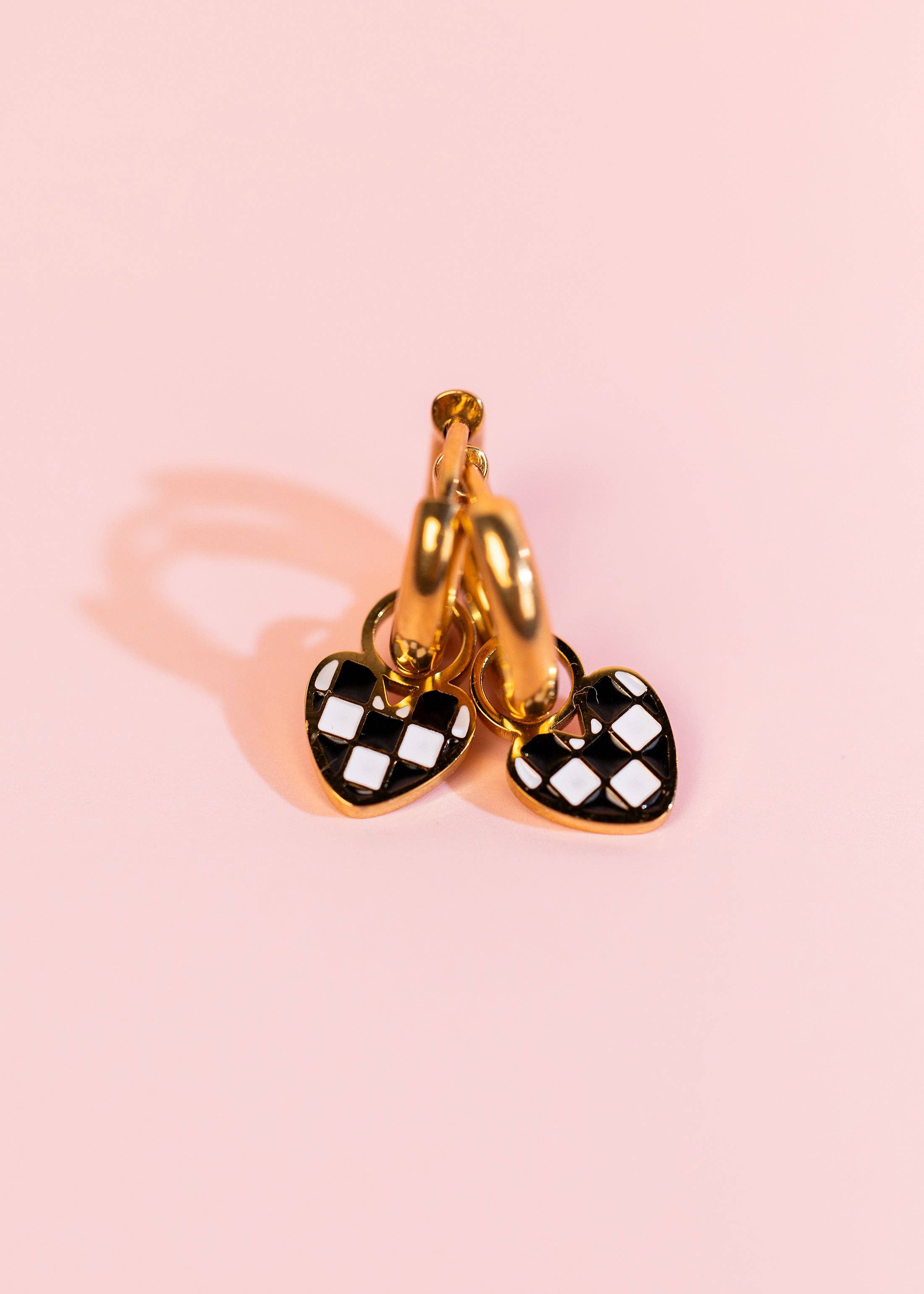 Checkered Heart Charms