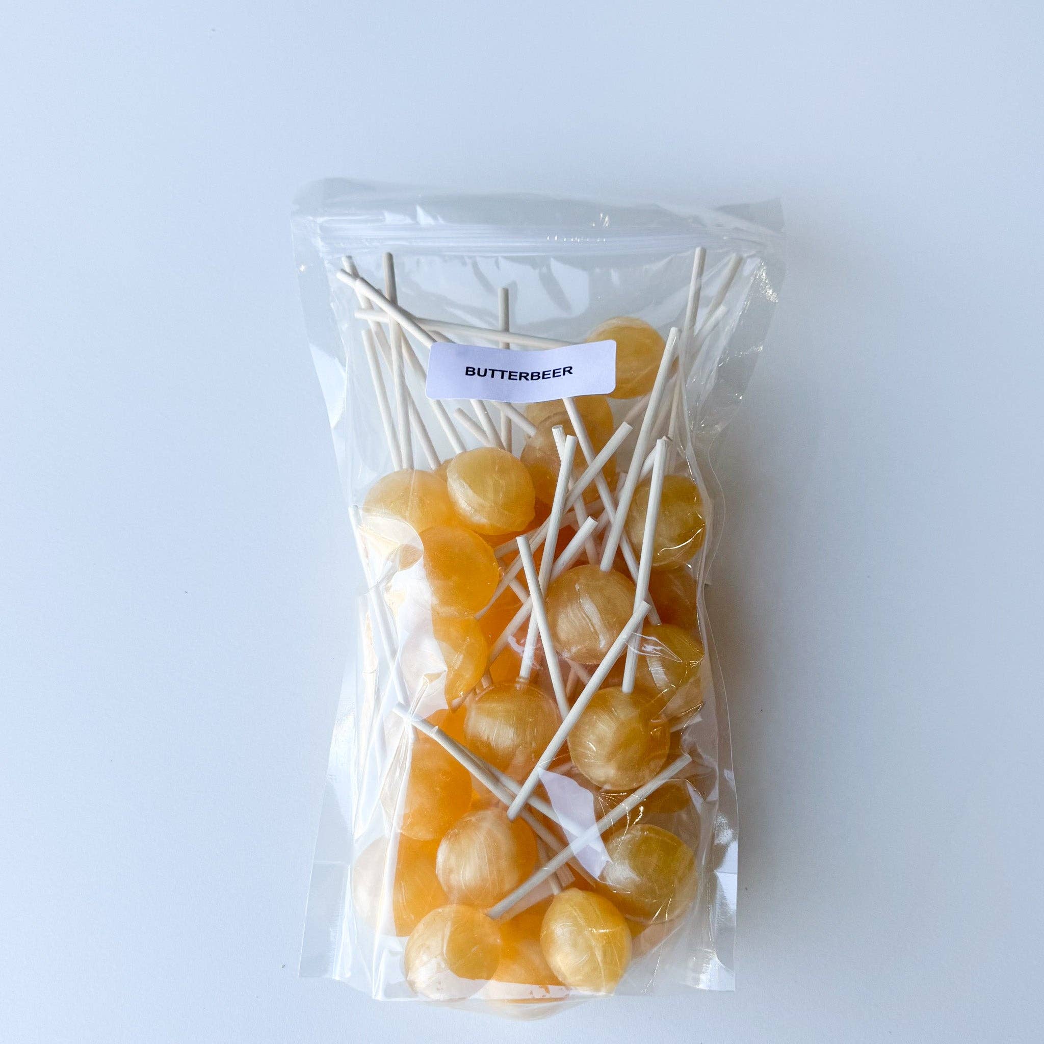 Large Lollies: Butterbeer Lollipop Candy: 36 ct Bulk Bag: Individually Wrapped