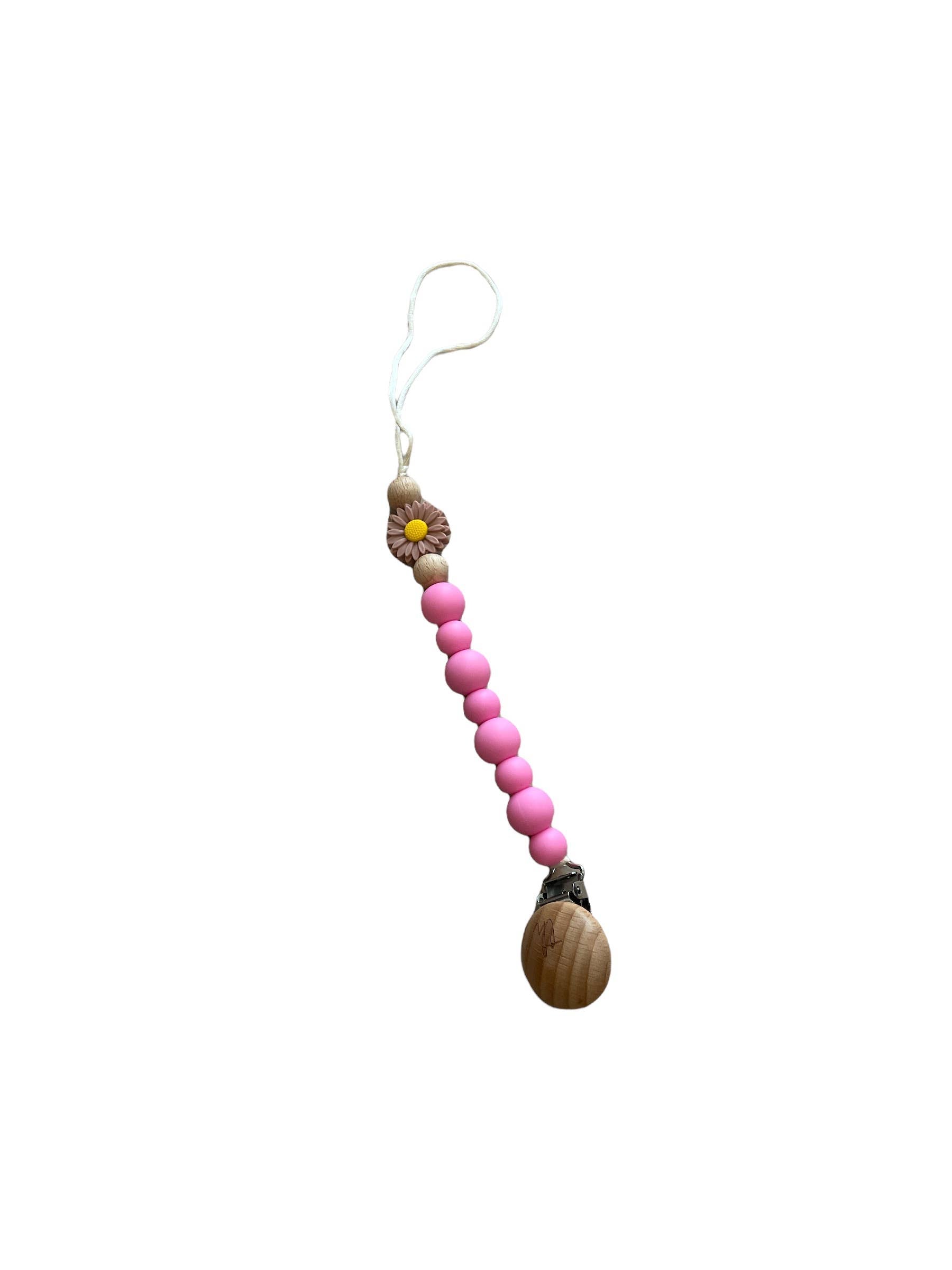 LIMITED EDITION Daisy Grande Pacifier Clip: Peachy