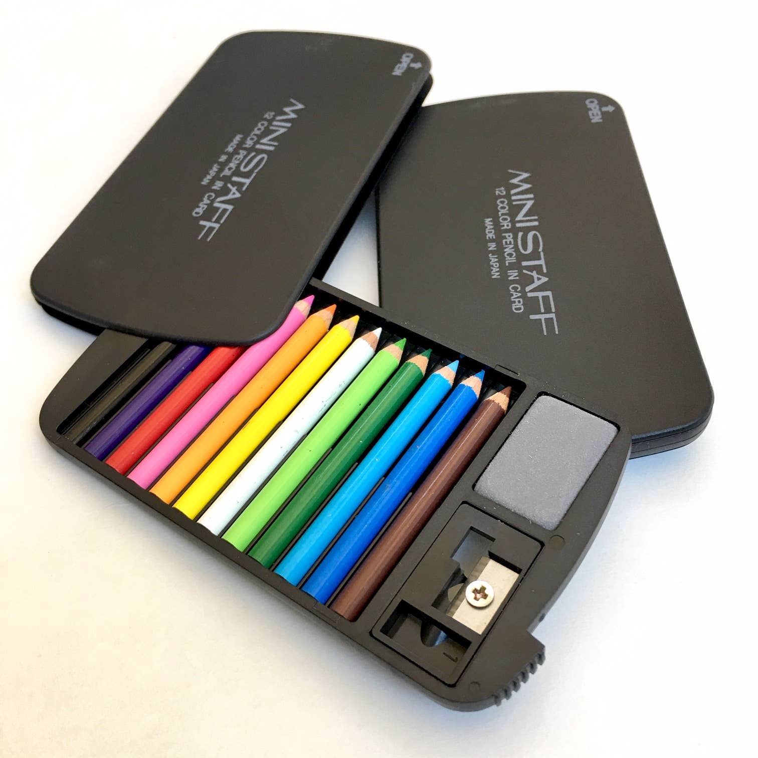 22132 12 Mini Pencils in Black  Card Case-1