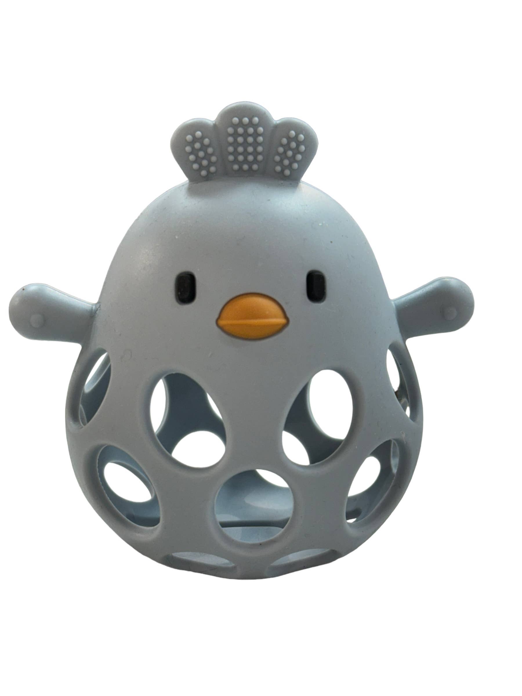 Silicone 3D Chicken Teether: Mustard