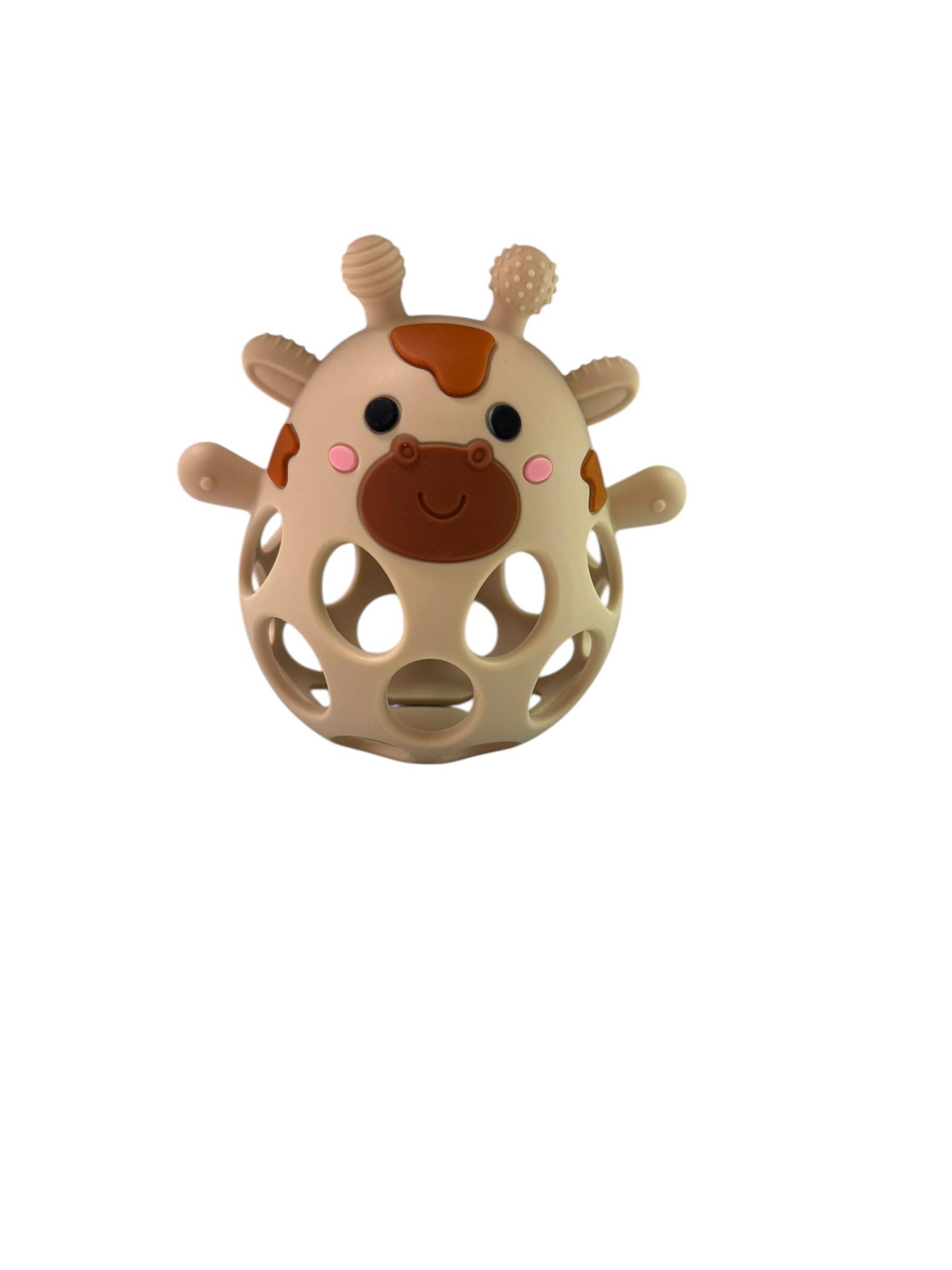 Silicone 3D Giraffe Teether Silicone : Mustard