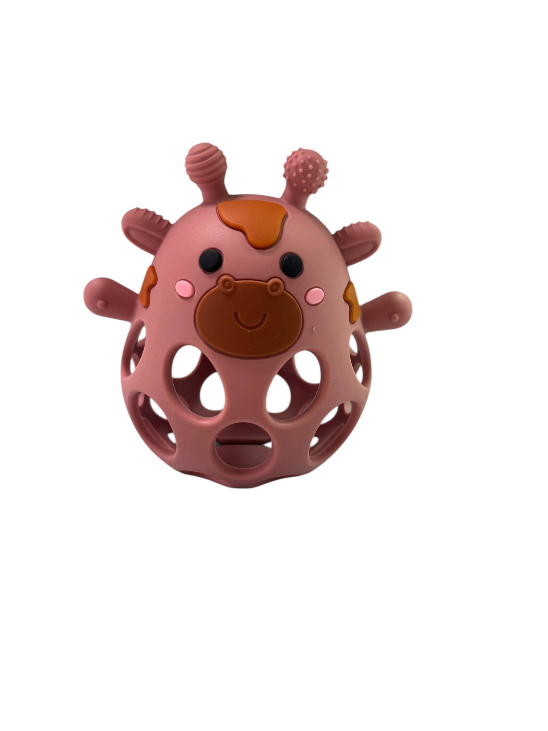Silicone 3D Giraffe Teether Silicone : Mustard