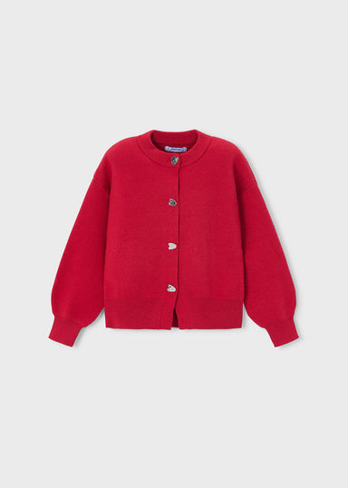 Rojo Knit Cardigan With Heart Buttons 4326
