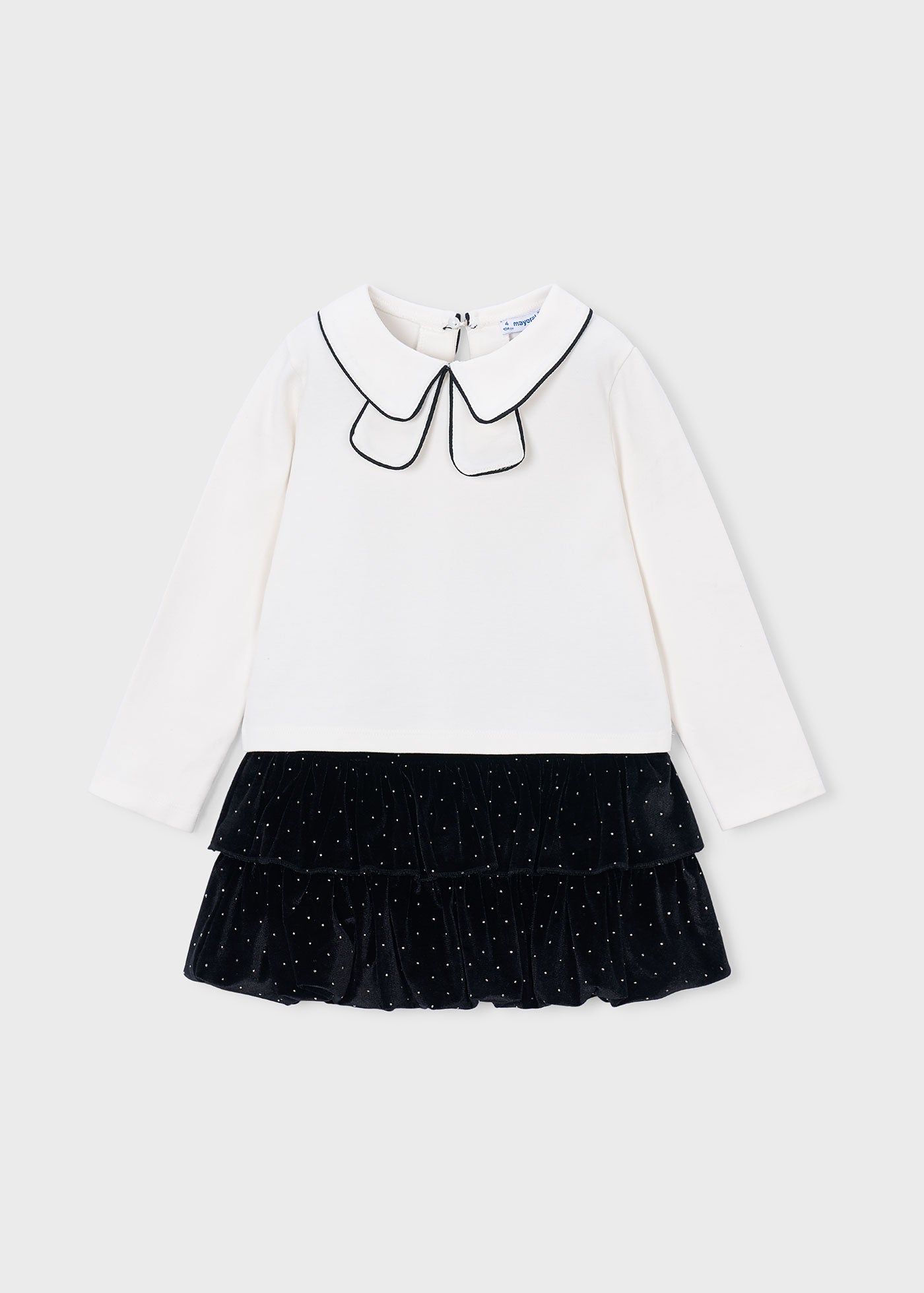 Negro Velvet T-Shirt And Skirt Set 4936
