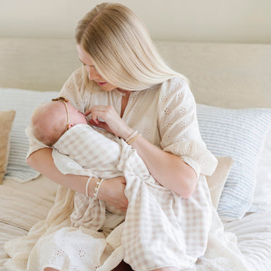 Gingham Minky Stretch Luxe Swaddle — gallery photo 2