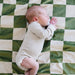 Olive Check Minky Stretch Receiving Blanket — gallery photo 3