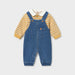 Ocre Dungaree With Striped Polo Shirt Set 2680