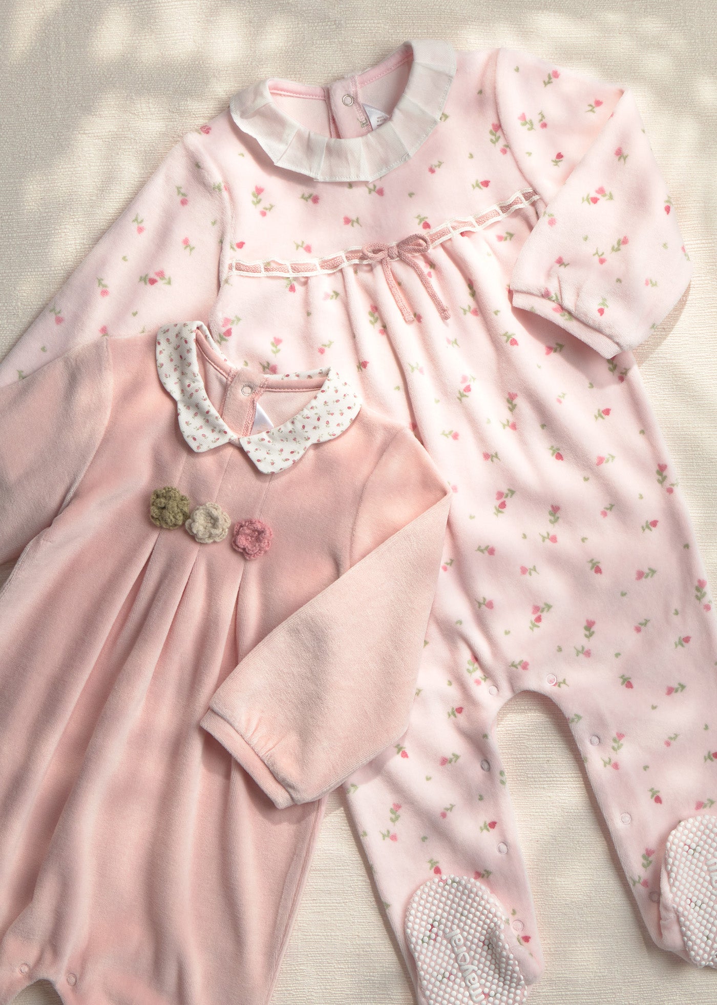 Rosa Floral Velour Collar Romper 2752