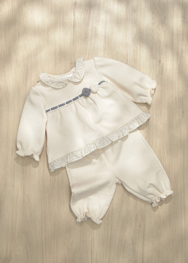 Ceramica Pant Suit With Peter Pan Collar 2756