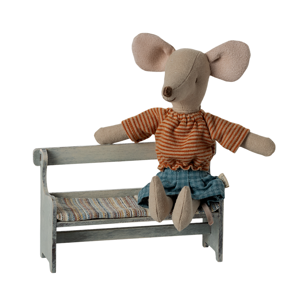 Vintage Off White Mouse Size Bench — gallery photo 3