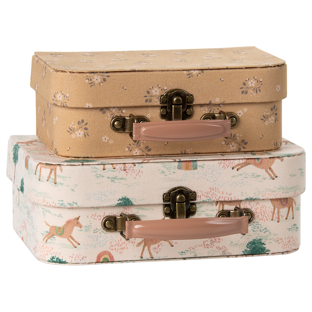 Yellow and Pink Floral Fabric Suitcase- Small — main product photo