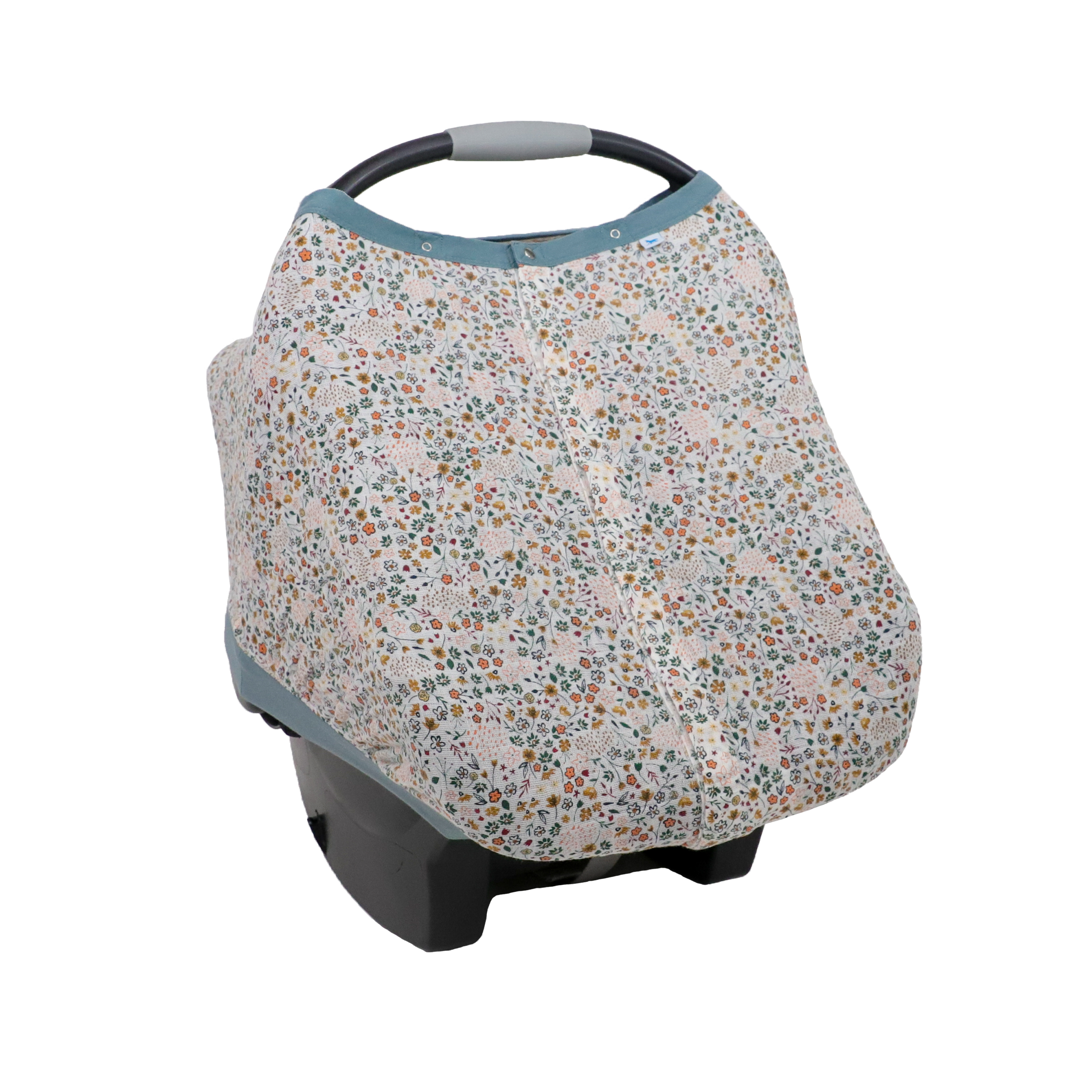Cotton Muslin Car Seat Canopy - Pressed Petals