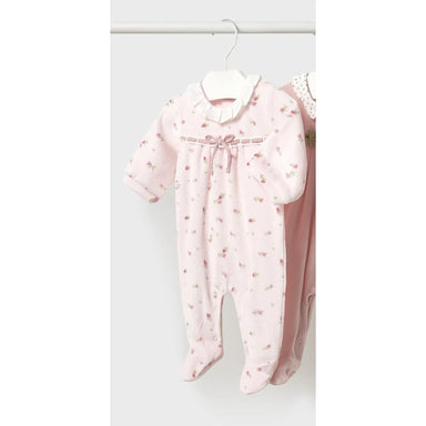 Rosa Floral Velour Collar Romper 2752