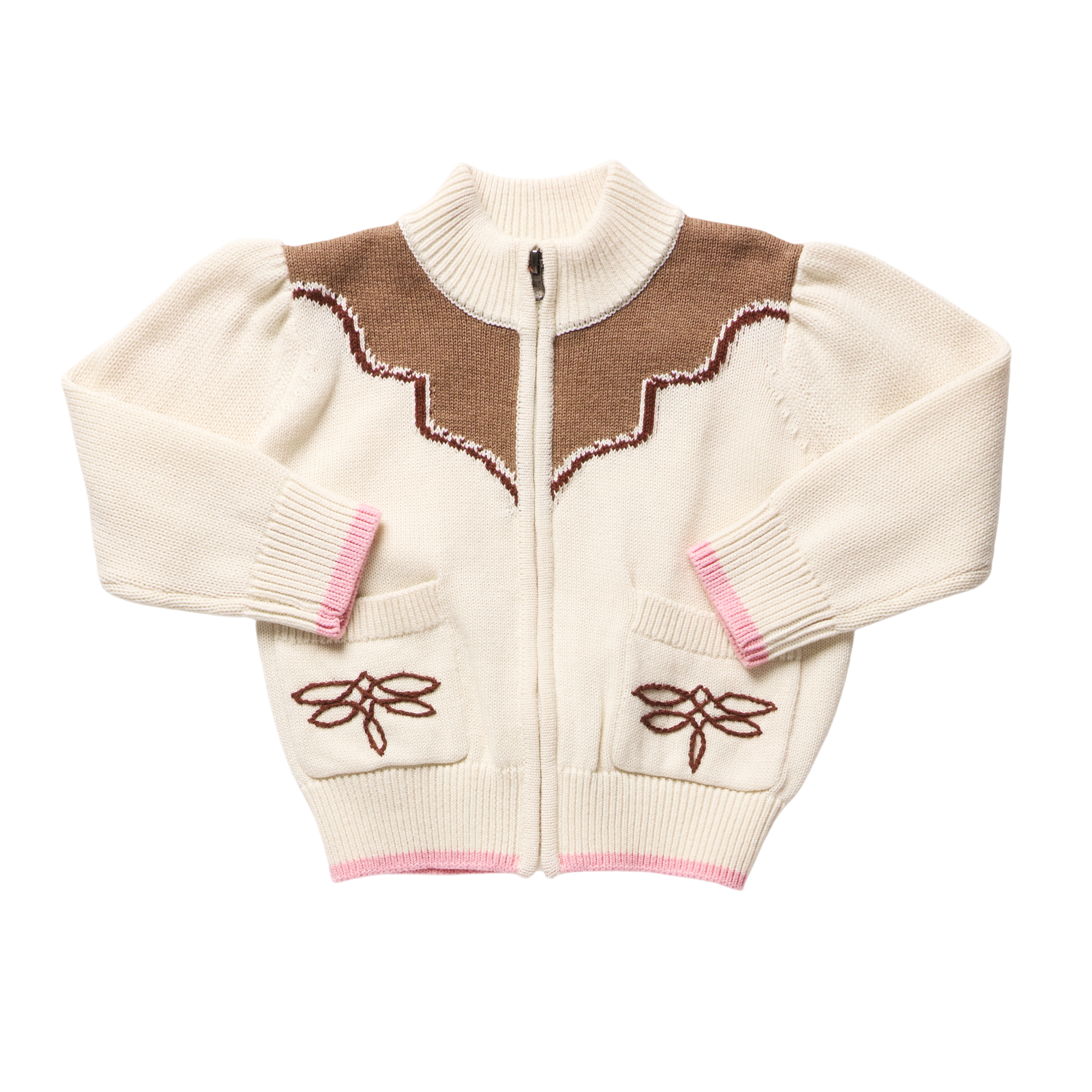 Girls Western Zip Sweater