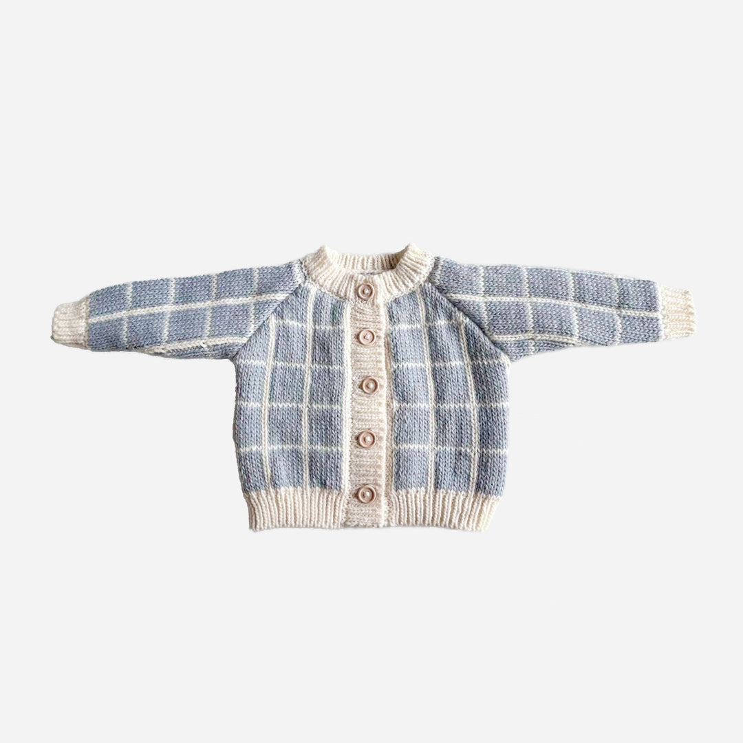 Baby Blue Windowpane Cardigan