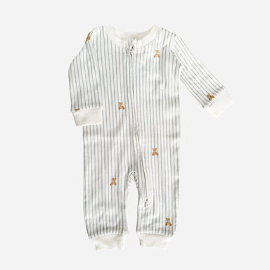 Layette Long Sleeve Zipper Romper Teddy Bear Baby Boy Outfit