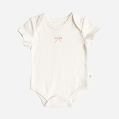 Cream Pink Bow Body Suit Onesie