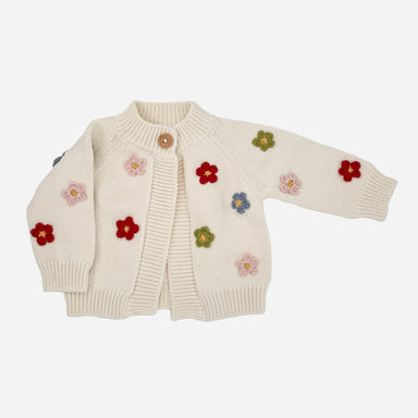 Cotton Flower Cardigan Sweater