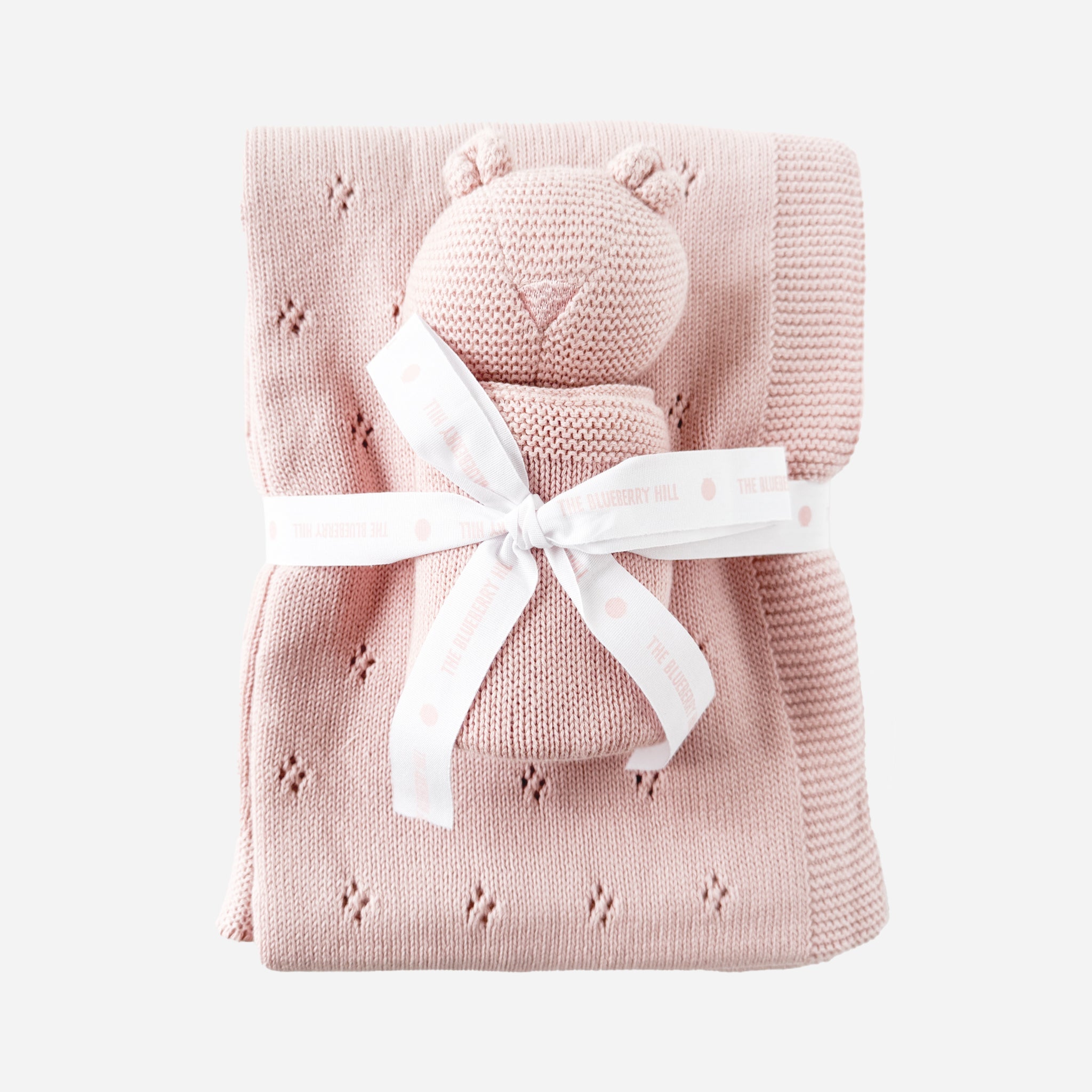 Pique Bear Lovey Blush Blanket Gift Set