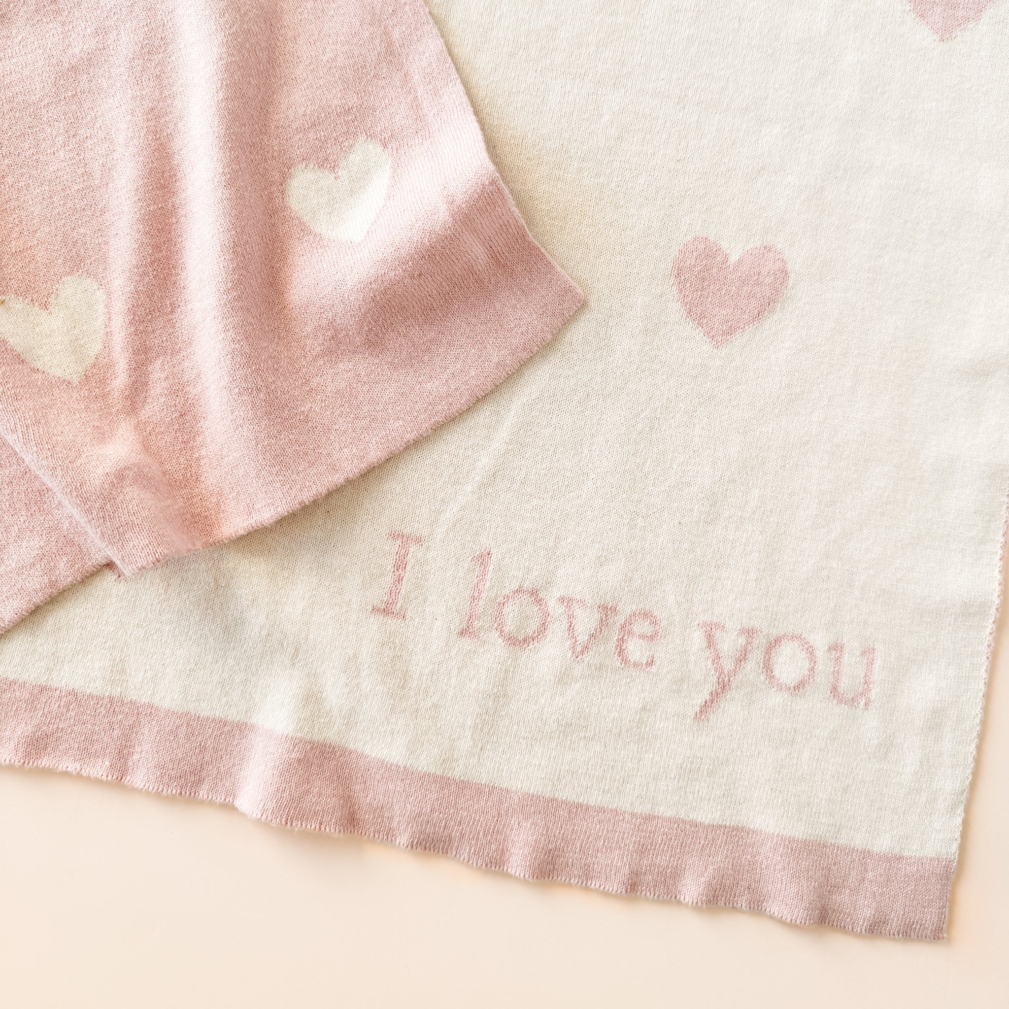 Heart I Love You Baby Blush Blanket