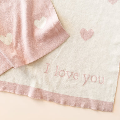 Heart I Love You Baby Blush Blanket
