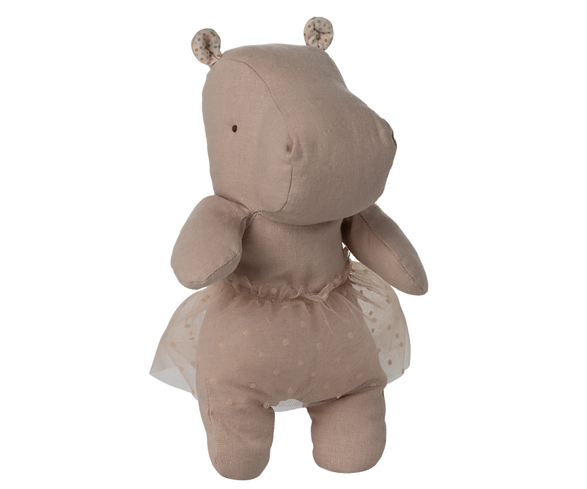 Hippo with Skirt, Small - Soft Rose