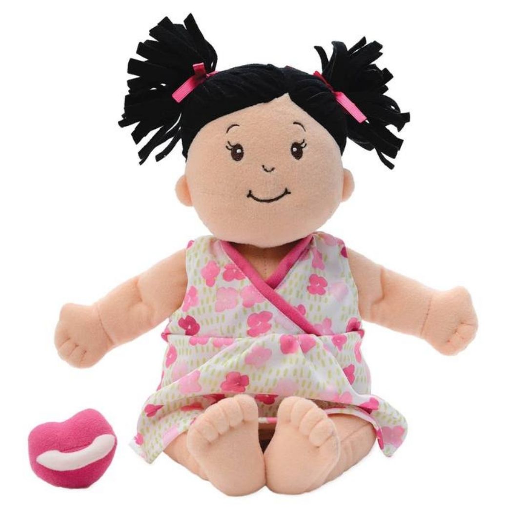 Baby Stella Peach Doll with Black Pigtails