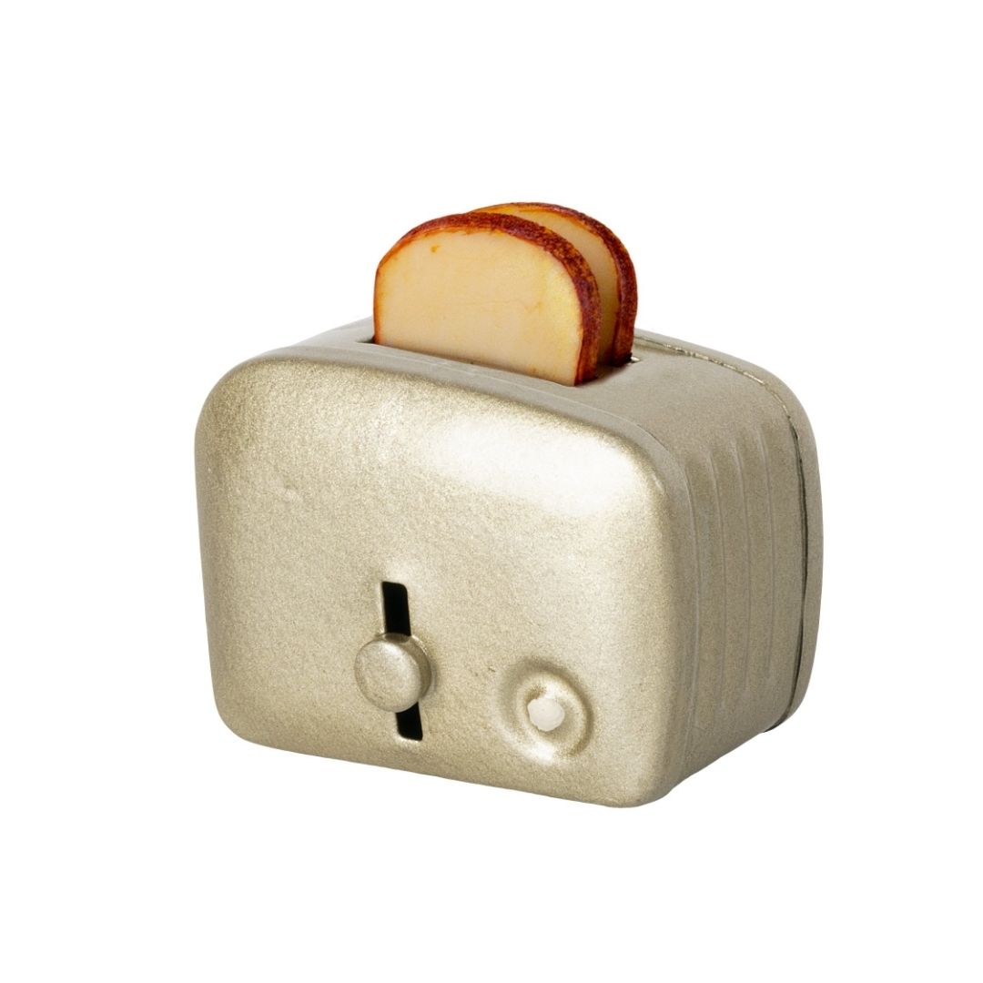 Miniature Toaster & Bread, Silver